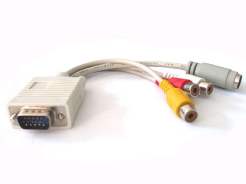 7 Inch VGA Adapter to TV S-Video RCA Out Cable
