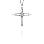 10K White Gold 0.04 ct. Diamond Cross Pendant with Chain