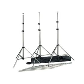 21 Ft Canvas Paper Muslin Stage Background Backdrop Supporting Stand with Case 7 sectional cross bars, 3 supoorting stands, 2 carrying case NEW by ePhoto INC 9114