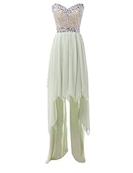 Strapless Cocktail High-Low-Hem Lace-Up Beaded Sequined 2015 Sweetheart Acrylic/Chiffon/Satin Evening Dress/Bridesmaid Dress/Prom Dress 