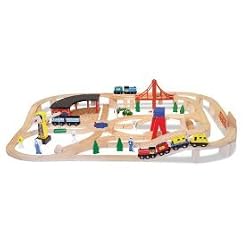 Melissa and Doug Deluxe Wooden Railway Set