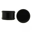 Solid Black Acrylic Plugs with O Ring - Size: 4g (Sold As Pair)
