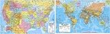 US & WORLD PHYSICAL/POLITCAL MAP
