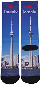 Colorful Funky Socks Toronto Canada Montreal Theme Souvenir Gift Sox