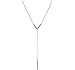 Humble Chic Women's Y-Chain Bar Necklace - Chevron Lariat Long Delicate Chain Goldtone, Silvertone