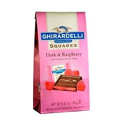 Ghirardelli Chocolate Dark Chocolate & Raspberry Squares Chocolates Gift Bag