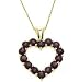 Sterling Silver Vermeil Genuine Garnet Heart Pendant