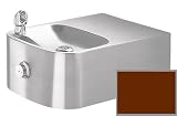 Garden Water Features & Outdoor Fountains item: Haws 1109.14-COFFEE Coffee Single Bubbler, Wall Mounted, Barrier-Free, 14 gauge stainless steel Drinking Fountain with Satin Finish and 100% Lead-Free Waterways. 1109.14