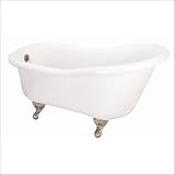 World Imports Elizabethan Classics USASL67SN 66 Slipper Tub Rim Holes Acrylic, Satin Nickel