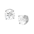 Sterling Silver Round 3mm Clear Stud Earrings