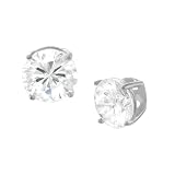 Sterling Silver Round 3mm Clear Stud Earrings