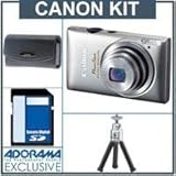 Canon PowerShot 300HS Digital ELPH Camera Kit - Silver - with 4GB SD Memory ....