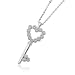 Key to My Heart Diamond Necklace in 14 Karat White Gold