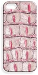 Iphone 5s Pink Embossed Crocodile Case by ValenzHandmade
