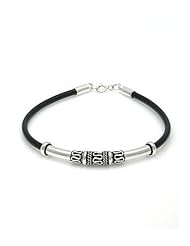 Rubber Bracelet In 92.5 Sterling Silver
