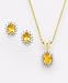 Jewelry : 18k Gold Over Sterling Silver Citrine & Diamond Accent Set