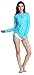 ILISHOP Hot Sale Women's Swimming Shirt UV Sun Protection Long-Sleeve Rash Guards Blue L-US8