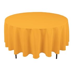 90 Inch Round Polyester Tablecloth Gold90 Inch Round Polyester Tablecloth
