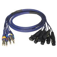 6ft 8 x XLR Female to 8 x 6.3mm (1/4inch) Mono Male Microphone Snake Cable