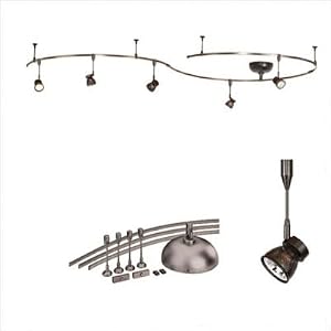Low Voltage 5 Fixture Monorail Kit in Powder Coated Bronze with Metal Mesh by WAC Lighting