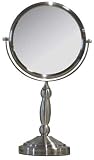 Zadro VAN410 Two-Sided Vanity Swivel Mirror, Satin Nickel, 1X and 10X