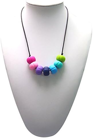 Silli Me Jewels: "Bodacious Beads" - Teething Nursing Necklace with Multi-Colored Beads for Mom to Wear and Baby to Chew
