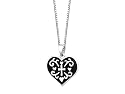 Sterling Silver "Watch Over Me" Reversible Heart With Cross Pendant, 18"