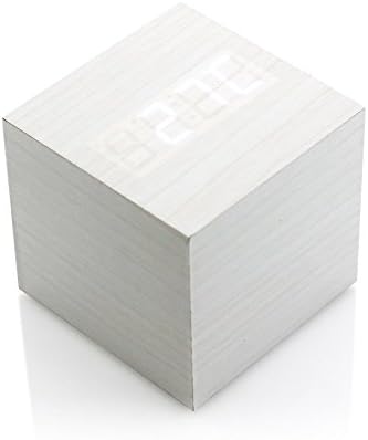 LED Alarm Clock,VC Mall Voice Control Cube Style Digital LED Wooden Desk Mini Clock with Thermometer