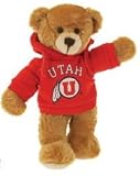 university of utah football teddy bear in red hoddie sweat top