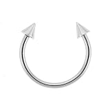 HORSESHOE WITH SPIKE Gauge: 16, Ball Size: 3mm, Length: 8mm Sold as a Pair