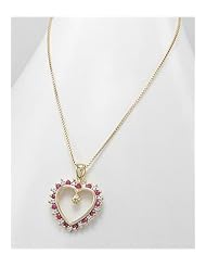 Heart Ruby Necklace In 92.5 Sterling Silver