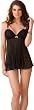 Feminine Lingerie Set - Sexy Black See Thru Babydoll & Thong