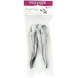 Mozaik Serving Tongs, Silver, 3-Count Small Tongs (Pack of 6)