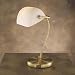 Office Products : Electrix Illumination 7770-WE Contemporary Bankers Lamp, 14 High, Curved Stem, White Glass Shade/Brass Base