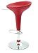 Bombo Modern Bar Stool - Red Leather (Set of 2)