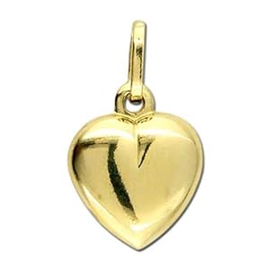 14K Yellow Gold Stylish Heart Shape Charm Pendant