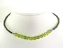 Braided Leather Necklace with Facated Green Stones