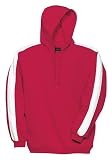 NEW Sport-Tek - Pullover Hooded Sweatshirt with Stripe Red/White-XS
