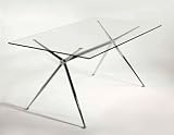 Atos Dining Table Clear Glass Top With Chrome Base