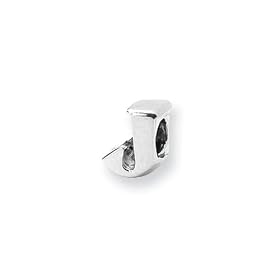 Letter J Charm in Sterling Silver for Reflections, Expression, Kera, Pandora and SilveRado Bracelets & Necklaces