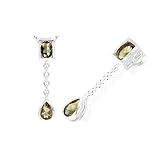 Oval Pear Cut Smoky Quartz Pendant Sterling Silver