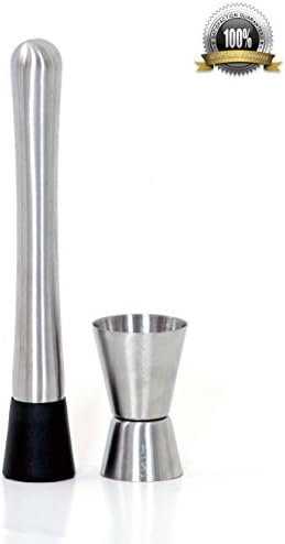 #1 Premium Cocktail Muddler w/ Double Jigger - Make Amazing Flavour Bursting Cocktails with Ease