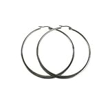 316L Stainless Surgical Steel Flat Hoop Earrings Sizes WIDTH=45-mm
