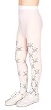 Girls Black Glitter Skull Tights