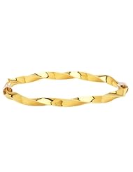 Bonded Sterling Silver and 14k Yellow Gold Twist Bangle Bracelet