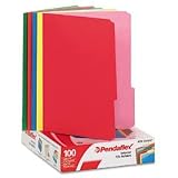 Interior Folder, 1/3 Tab Cut, Letter, RD/BE/YW/OE/BGN, Sold as 1 box