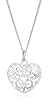 Silver Filigree Heart Pendant on adjustable curb Chain 41cm-46cm