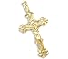 14k Yellow Gold Diamond Cut Cross Crucifix Pendant New