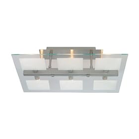 Eglo 85052A Yola, Nickel Frosted and Clear, 6-Light Ceiling Light Fixture by Eglo