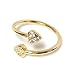 14k Heart Cubic Zirconia CZ Bypass Adjustable Toe Ring
